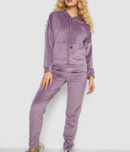 Спортивный костюм женский велюровый, цвет светло-сливовый, 177R022-1