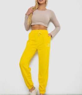 Спортивные штаны женские, цвет желтый, 238RJH019