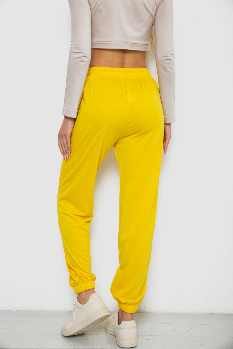Спортивные штаны женские, цвет желтый, 238RJH019 — изображение 4