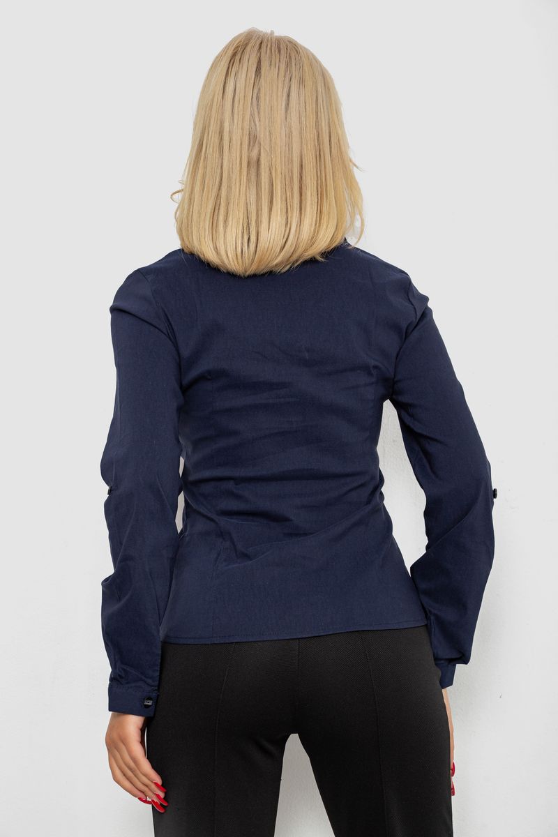 Блуза классическая, цвет синий, 230R08-2 — изображение 4