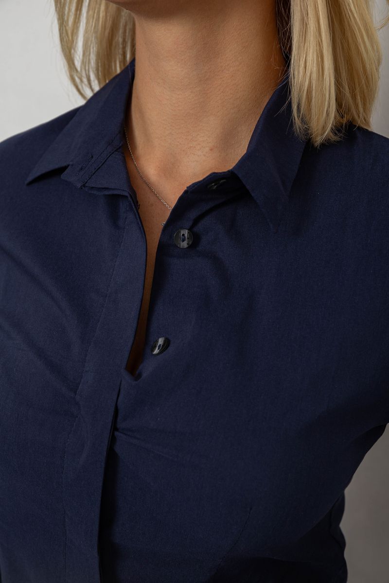 Блуза классическая, цвет синий, 230R08-2 — изображение 5