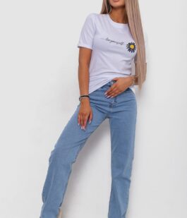 Футболка женская с принтом, цвет белый, 238R01632