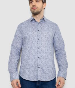 Рубашка мужская с принтом, цвет серый, 186R2020