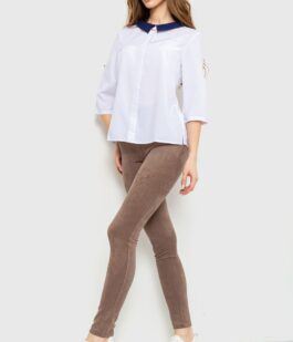 Блуза класичесская, цвет бело-синий, 230R081