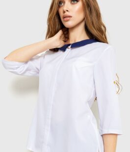 Блуза класичесская, цвет бело-синий, 230R081