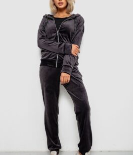 Спортивный костюм женский велюровый, цвет чернильный, 257R4119-1