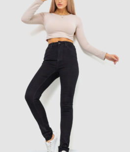 Джинсы женские стрейч, цвет черный, 214R1433