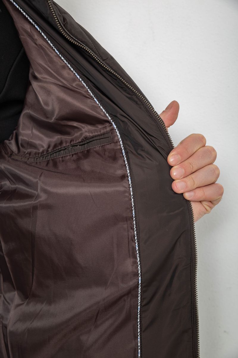 Куртка мужская демисезонная, цвет темно-коричневый, 244RD114 — изображение 7