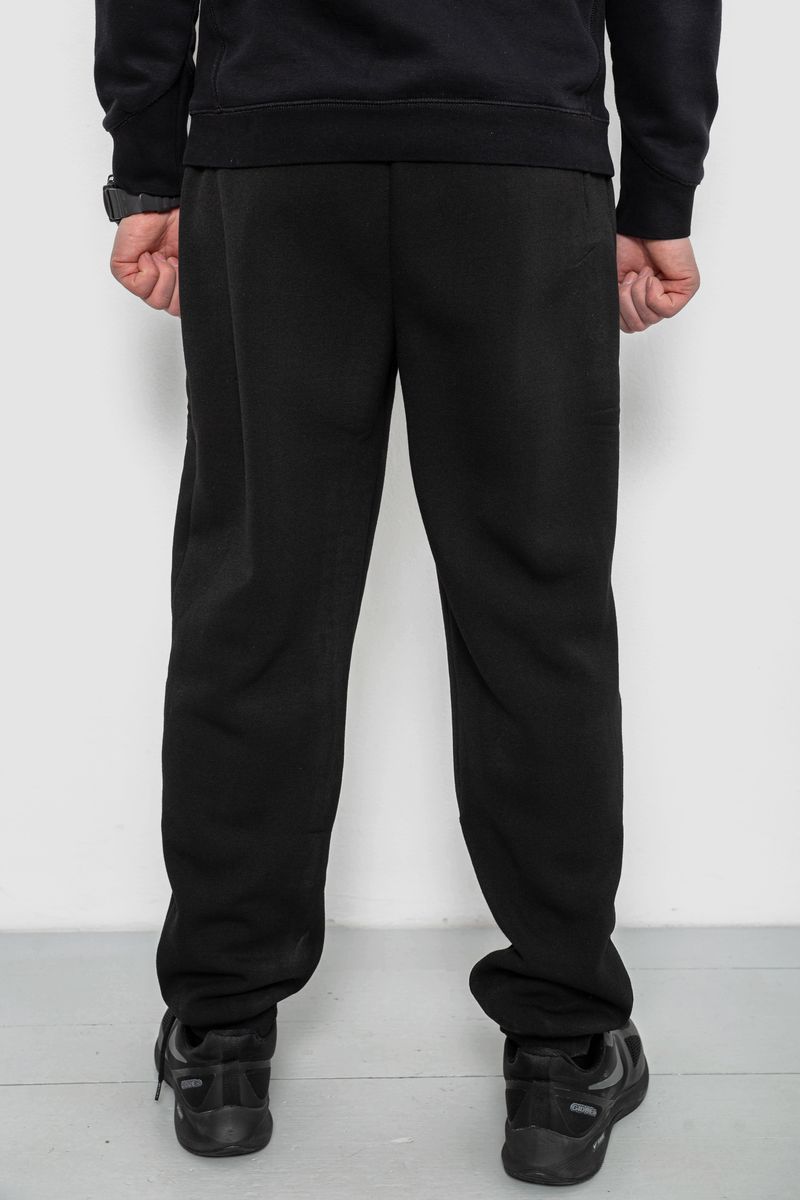 Спортивные штаны мужские на флисе, цвет черный, 129RA9995-1 — изображение 4