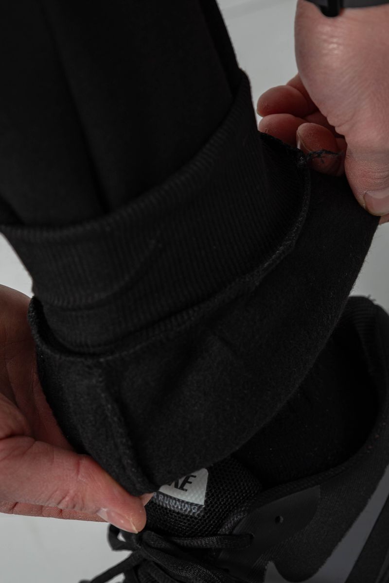 Спортивные штаны мужские на флисе, цвет черный, 129RA9995-1 — изображение 6