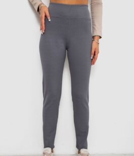 Лосины в рубчик на флисе, цвет серый, 244R1709