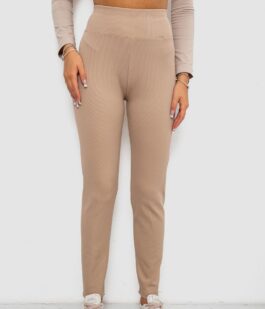 Лосины в рубчик на флисе, цвет бежевый, 244R1709