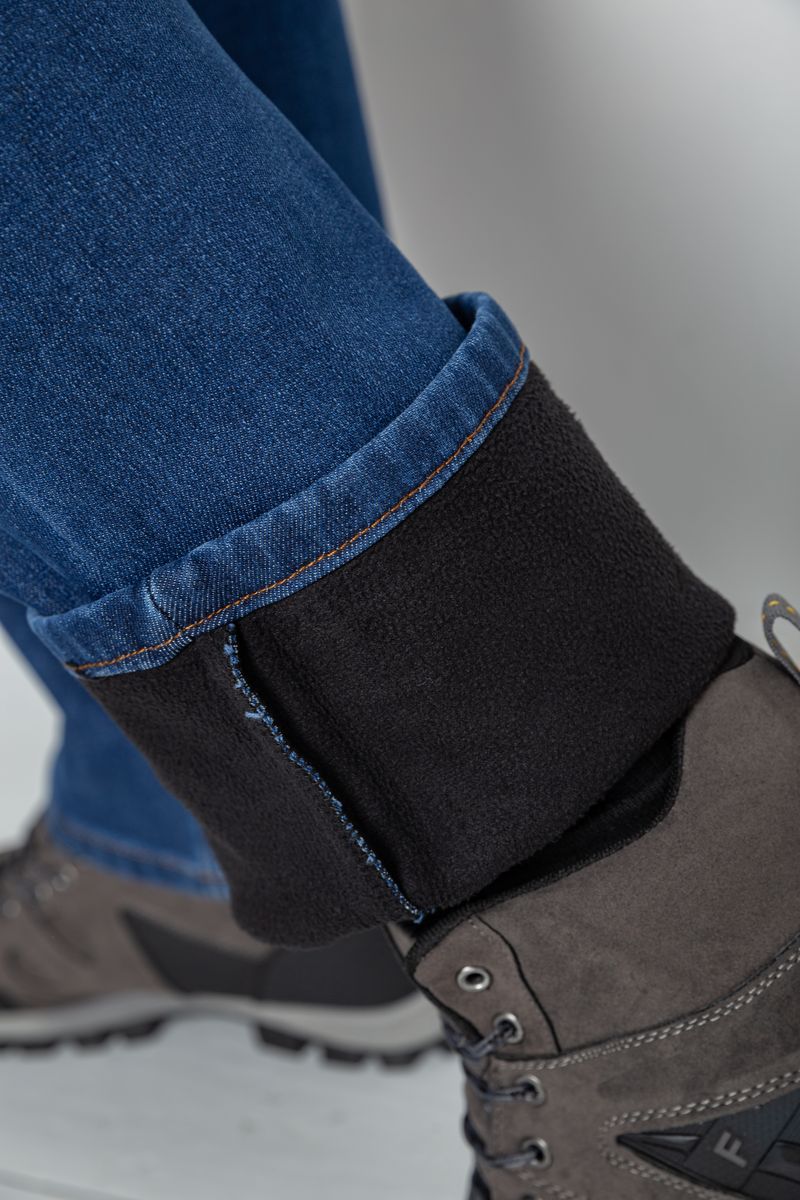 Джинсы мужские на флисе, цвет синий, 254R2408 — изображение 6