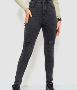 Джинсы женские стрейч, цвет темно-серый, 214R1484
