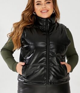 Жилет женский демисезонный экокожа, цвет черный, 257R68