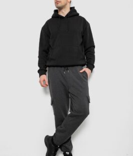 Спортивные штаны мужские на флисе, цвет грифельный, 129RA9997