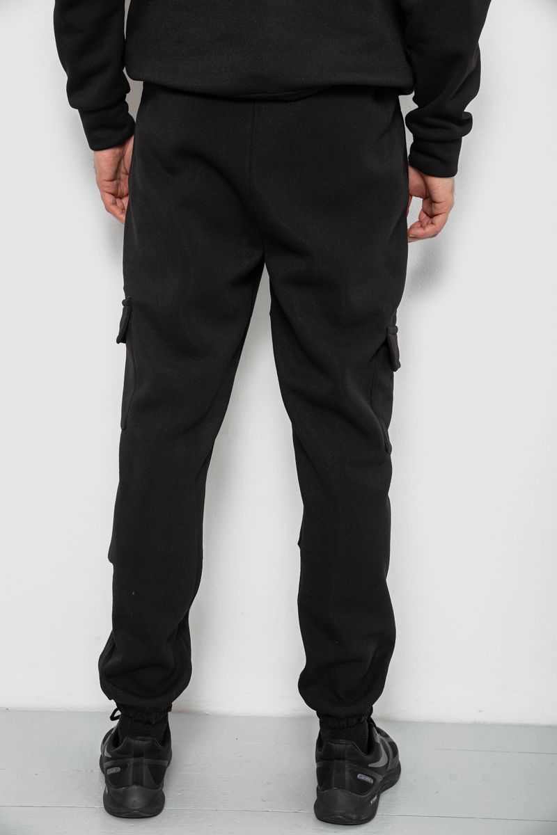 Спортивные штаны мужские на флисе, цвет черный, 129RA9997 — изображение 4