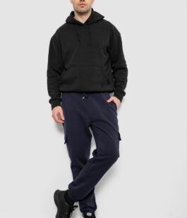 Спортивные штаны мужские на флисе, цвет синий, 129RA9997