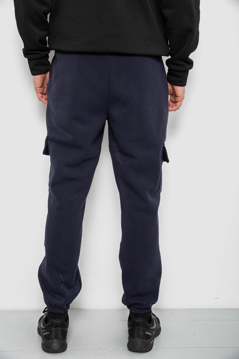 Спортивные штаны мужские на флисе, цвет синий, 129RA9997 — изображение 4