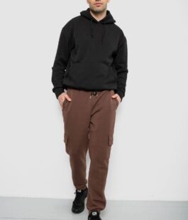 Спортивные штаны мужские на флисе, цвет коричневый, 129RA9997