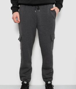 Спортивные штаны мужские на флисе, цвет грифельный, 129RA9997