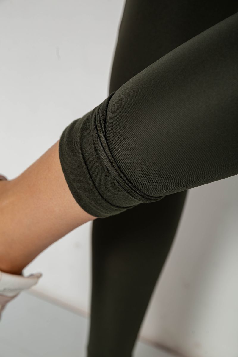 Лосины однотонные, цвет хаки, 238R57308 — изображение 5