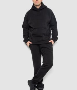Спортивный костюм мужской на флисе, цвет черный, 177R235-1