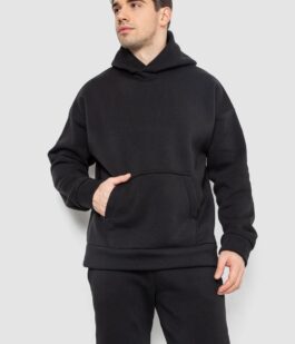 Спортивный костюм мужской на флисе, цвет черный, 177R235-1