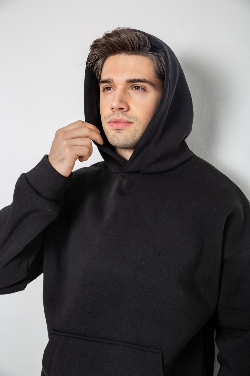 Спортивный костюм мужской на флисе, цвет черный, 177R235-1 — изображение 5