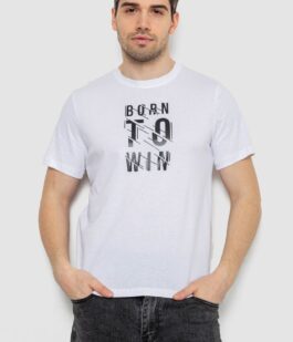 Футболка мужская с принтом, цвет белый, 241R1901