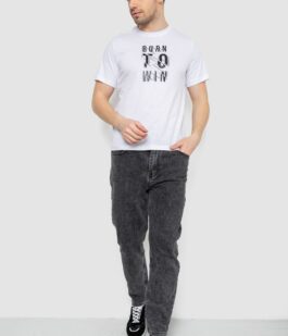 Футболка мужская с принтом, цвет белый, 241R1901