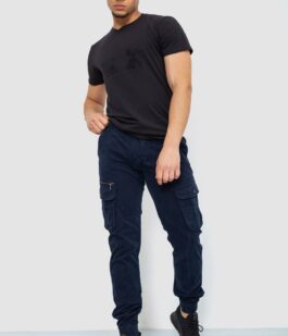 Брюки карго мужские, цвет темно-синий, 244R2073