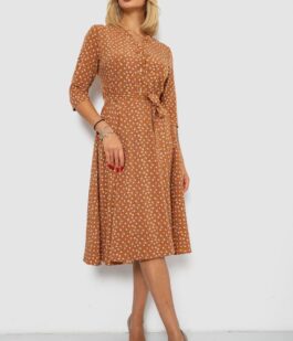 Платье софт с принтом, цвет коричневый, 230R1011-5