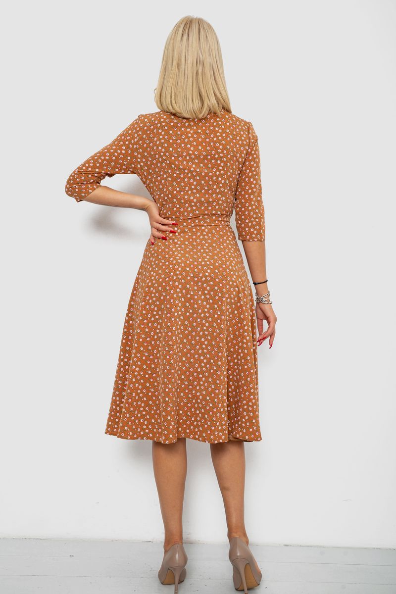 Платье софт с принтом, цвет коричневый, 230R1011-5 — изображение 4