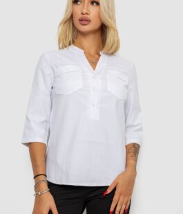 Блуза однотонная, цвет белый, 230R96-13