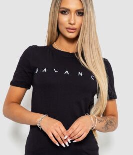 Футболка женская с принтом, цвет черный, 238R57400