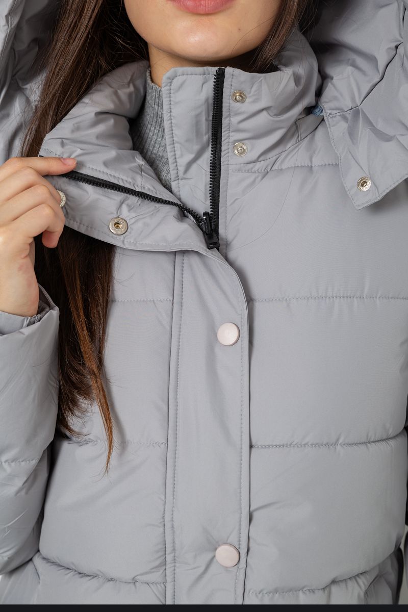 Куртка женская удлиненная, цвет серый, 207R006 — изображение 6