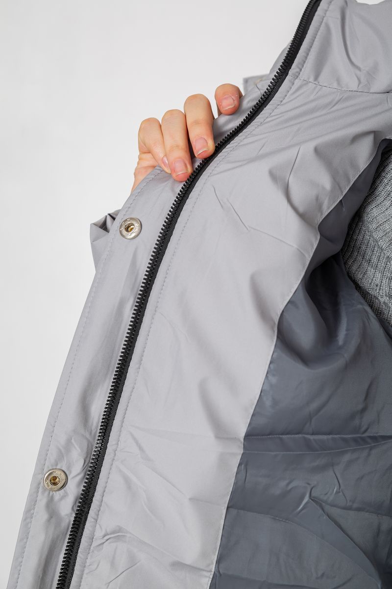Куртка женская удлиненная, цвет серый, 207R006 — изображение 7