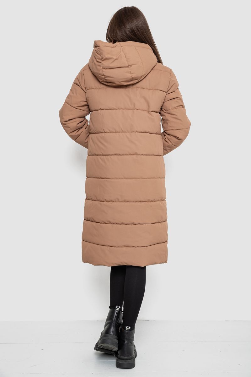 Куртка женская удлиненная, цвет бежевый, 207R006 — изображение 4