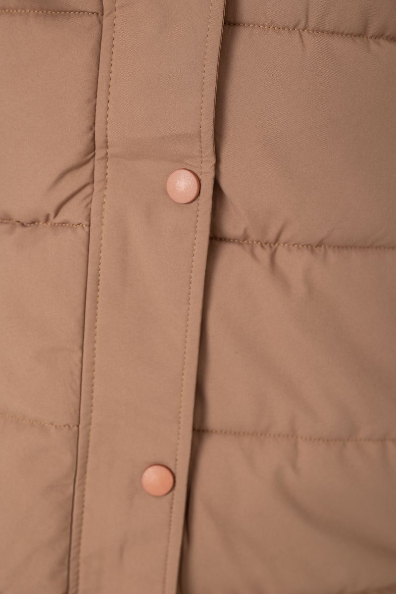 Куртка женская удлиненная, цвет бежевый, 207R006 — изображение 6