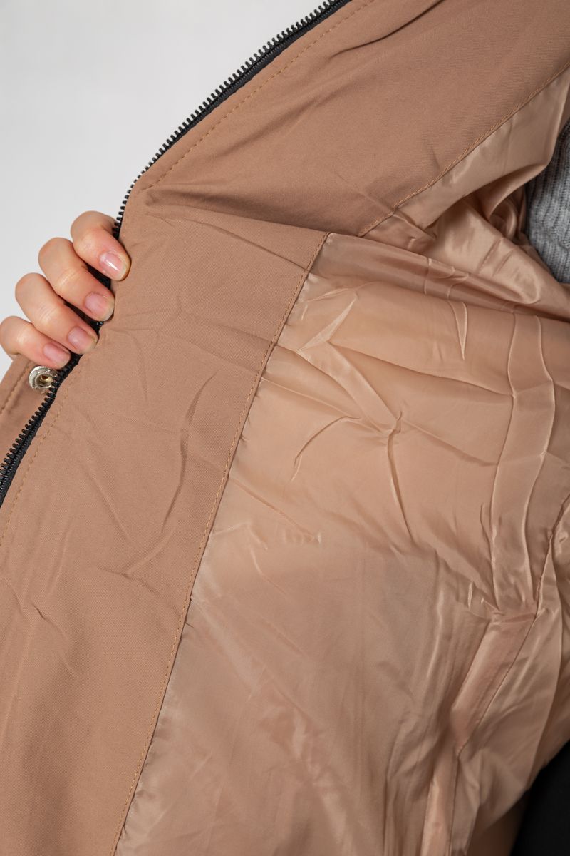 Куртка женская удлиненная, цвет бежевый, 207R006 — изображение 7