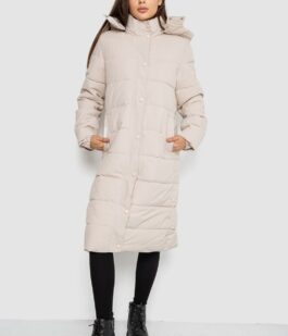 Куртка женская удлиненная, цвет светло-бежевый, 207R006