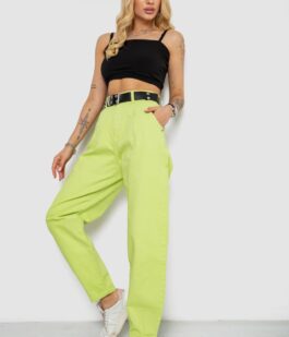 Джинсы женские балоны, цвет салатовый, 182R00315