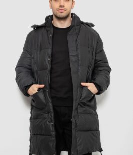 Куртка мужская зимняя удлиненная, цвет черный, 244RH76-30D
