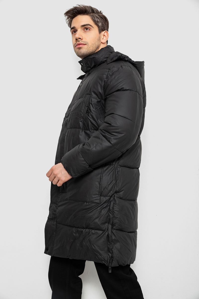 Куртка мужская зимняя удлиненная, цвет черный, 244RH76-30D — изображение 4