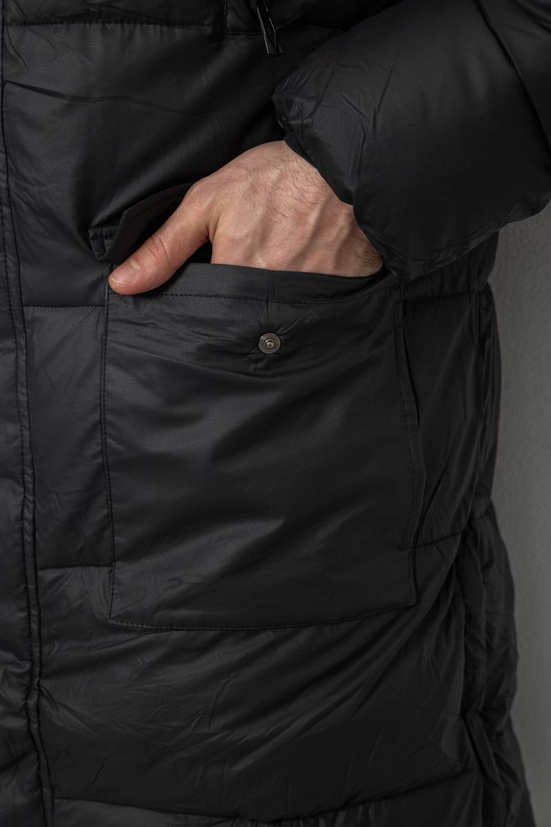 Куртка мужская зимняя удлиненная, цвет черный, 244RH76-30D — изображение 6