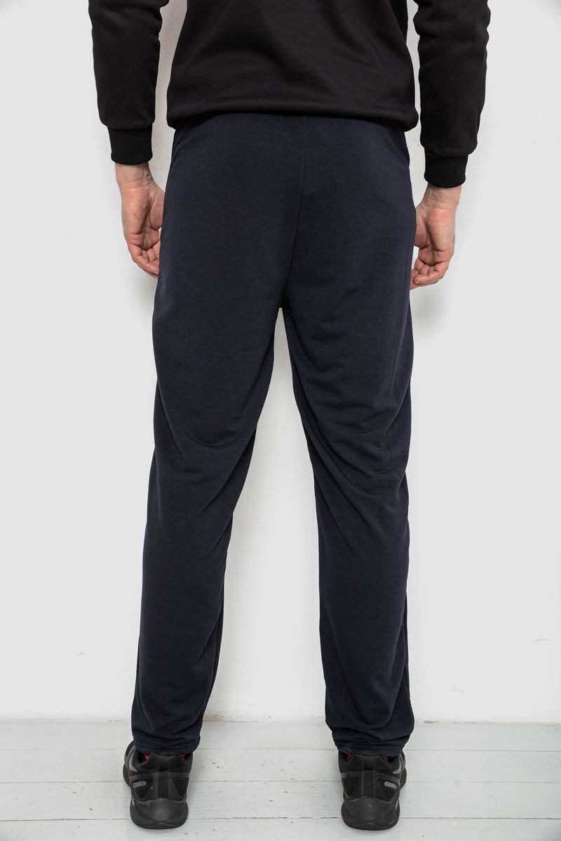 Спортивные штаны мужские однотонные, цвет темно-синий, 244R41277 — изображение 4