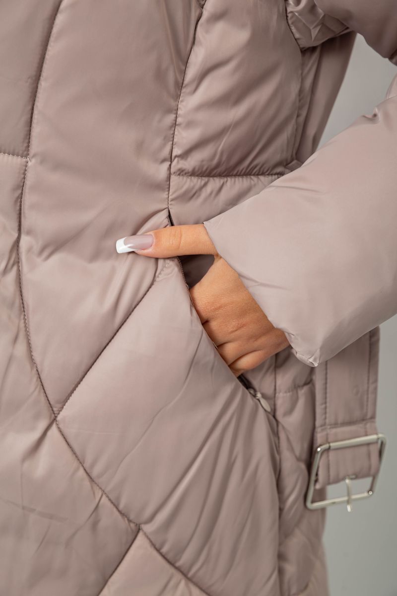Куртка женская зимняя, цвет бежевый, 244R5618 — изображение 7