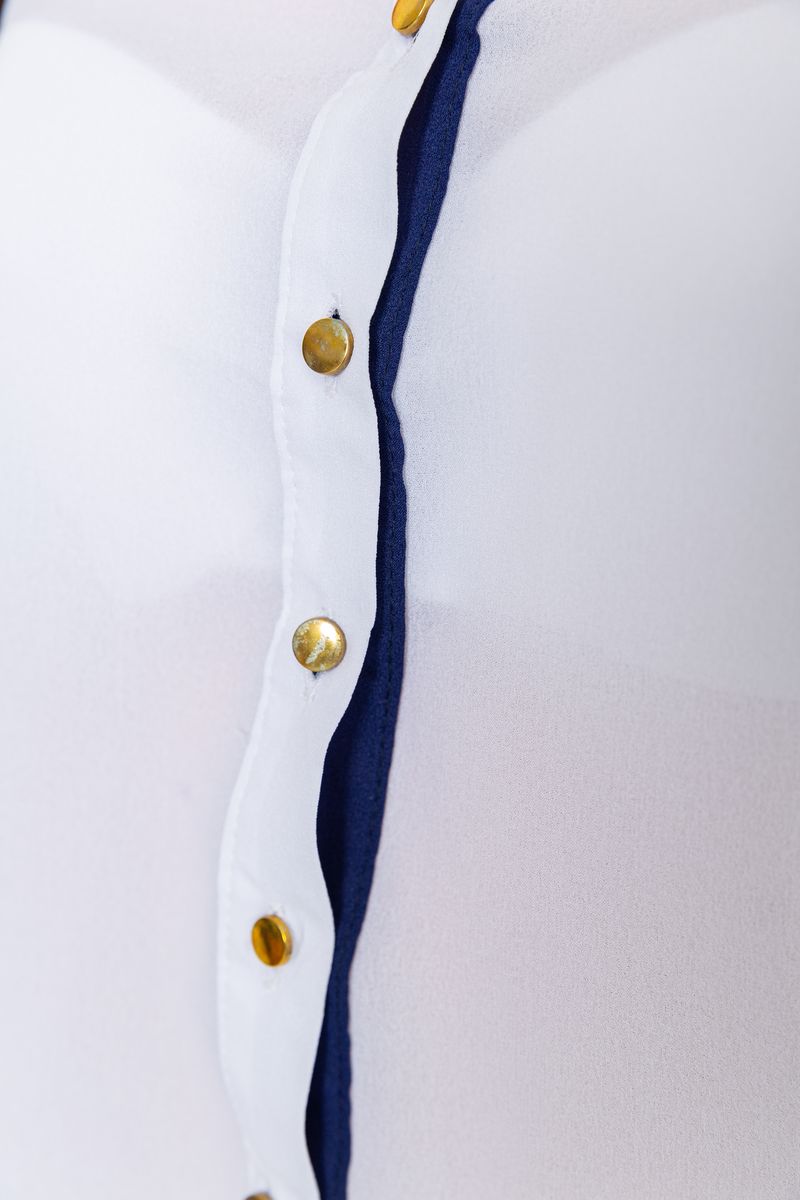 Блуза классическая, цвет бело-синий, 230R111 — изображение 5