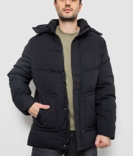 Куртка мужская зимняя удлиненная, цвет черный, 241R2022-21